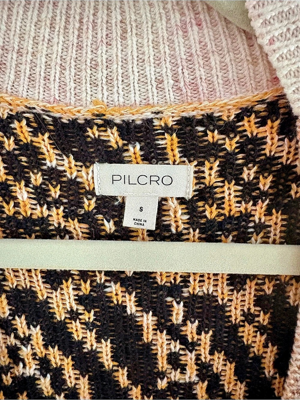 PILCRO Animal Print Cardigan White & Brown Small Like New - Picture 3 of 3
